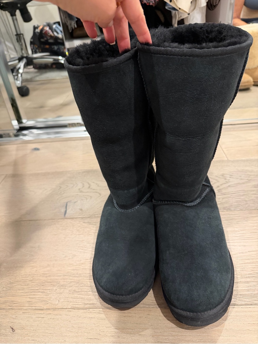 Classic Black Tall Ugg Shearling-Lined Women's Winter Boots